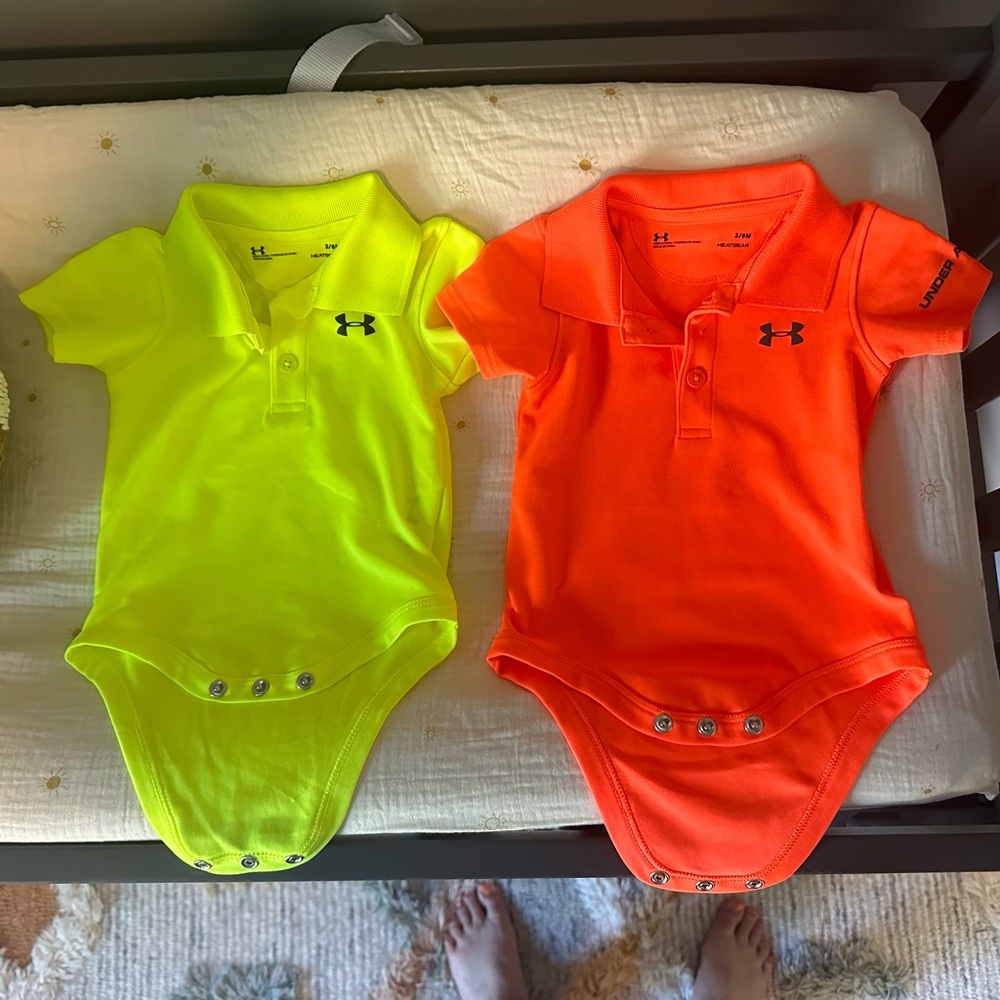 3-6 month onsie polo bundle. Under Armour. Never worn.